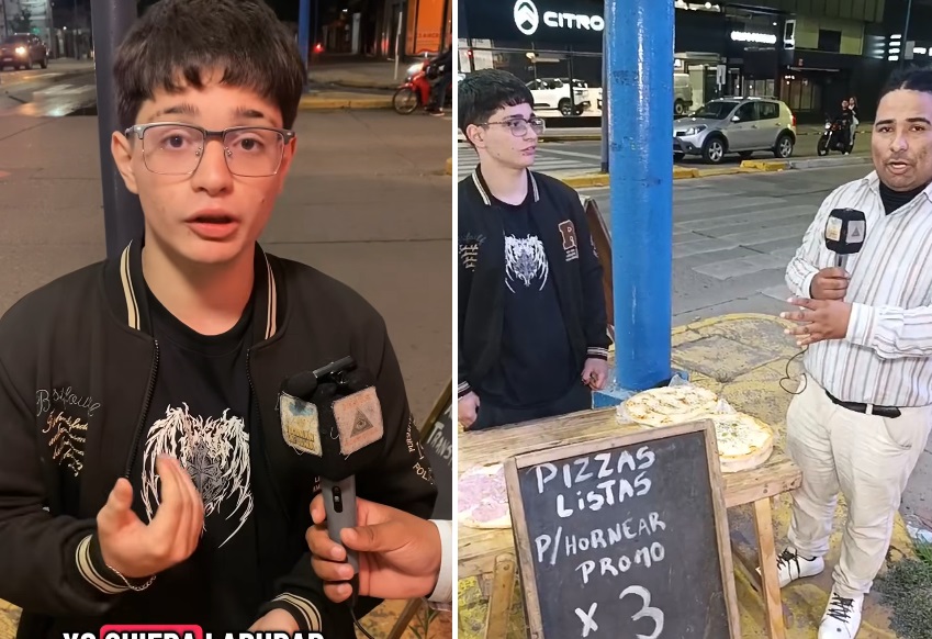 Tucumano de 16 años vende pizzas en una esquina para ayudar a su familia